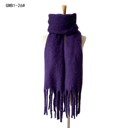 Solid Color Tassel Soft Scarves