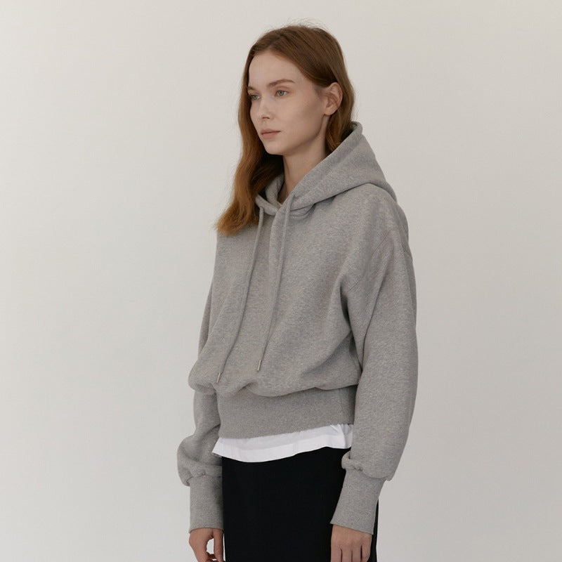 Solid Color Loose Hooded Hoodie
