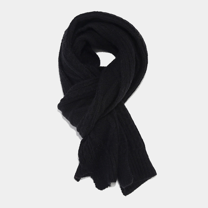 Solid Color Twist Simple Knit Hat & Scarf Sets