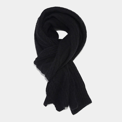 Solid Color Twist Simple Knit Hat & Scarf Sets