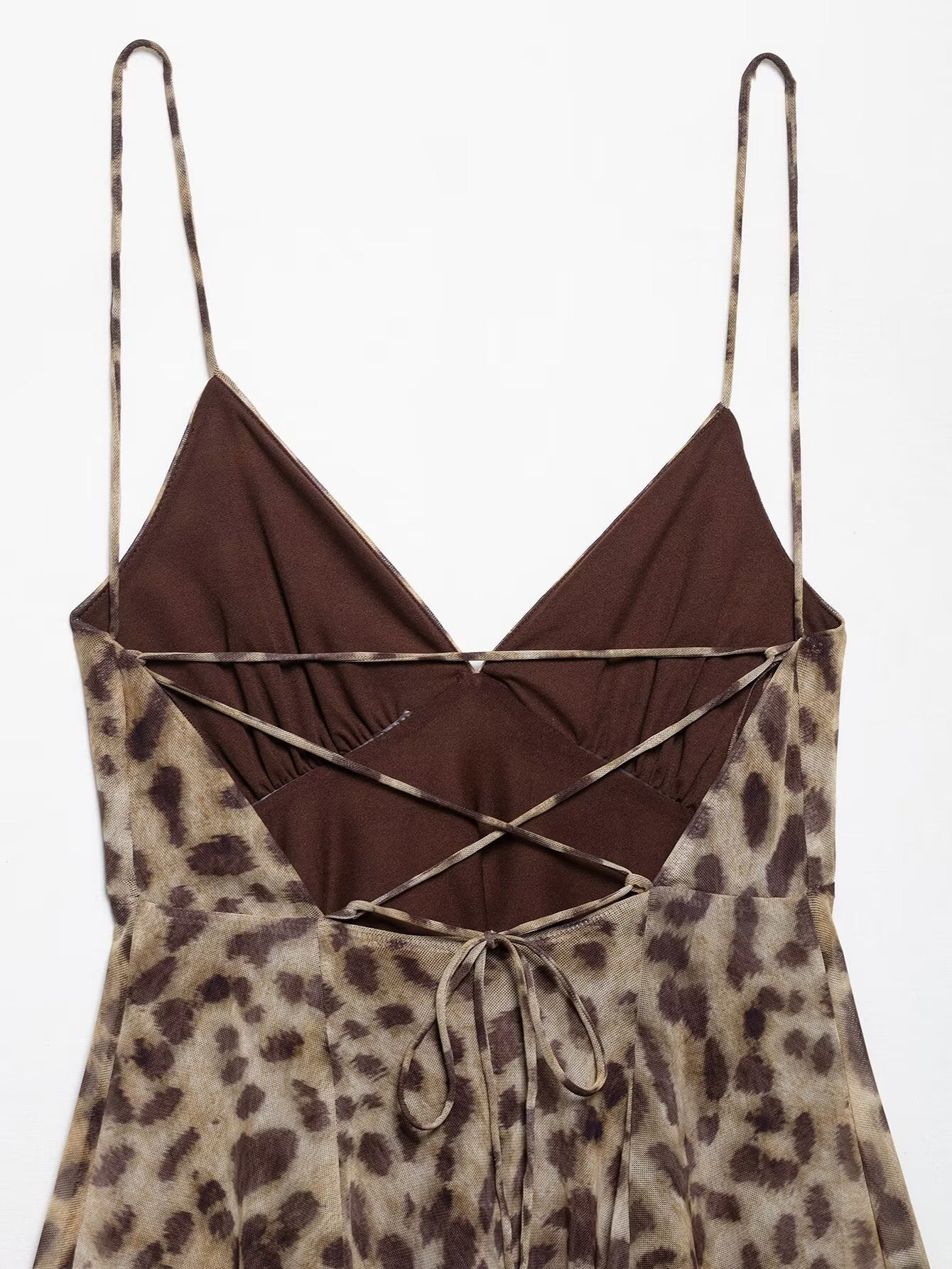 Sexy Backless Print String Mini Dresses