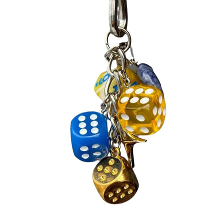 Vintage Lucky Dice Keychain Bag Charm