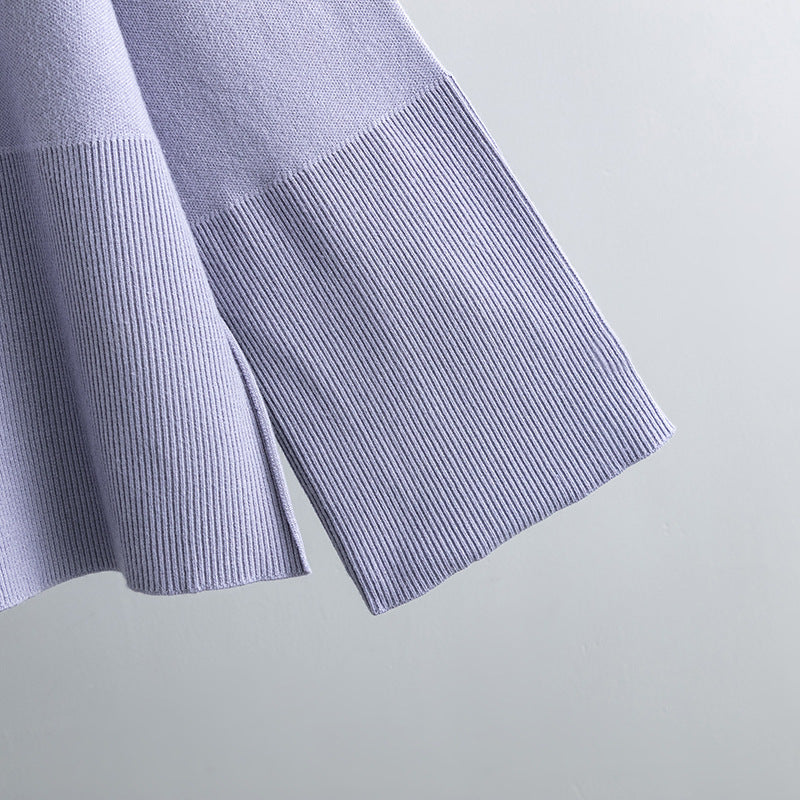 2+ Round Neck Side Split Knit Sets