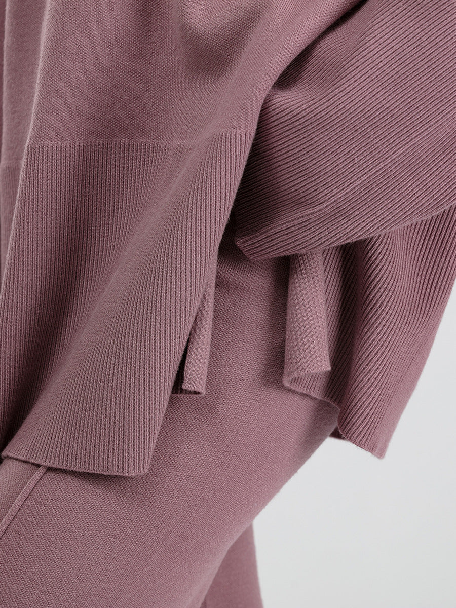 2+ Round Neck Side Split Knit Sets