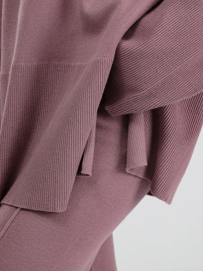 2+ Round Neck Side Split Knit Sets