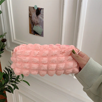 Cute Soft Ruched Makeup Pencil Pouch