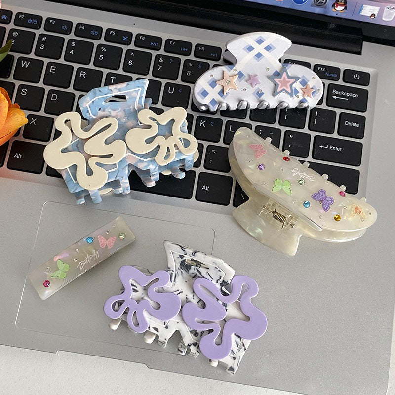 Flower Cute Butterfly Rhinestone Hair Claws