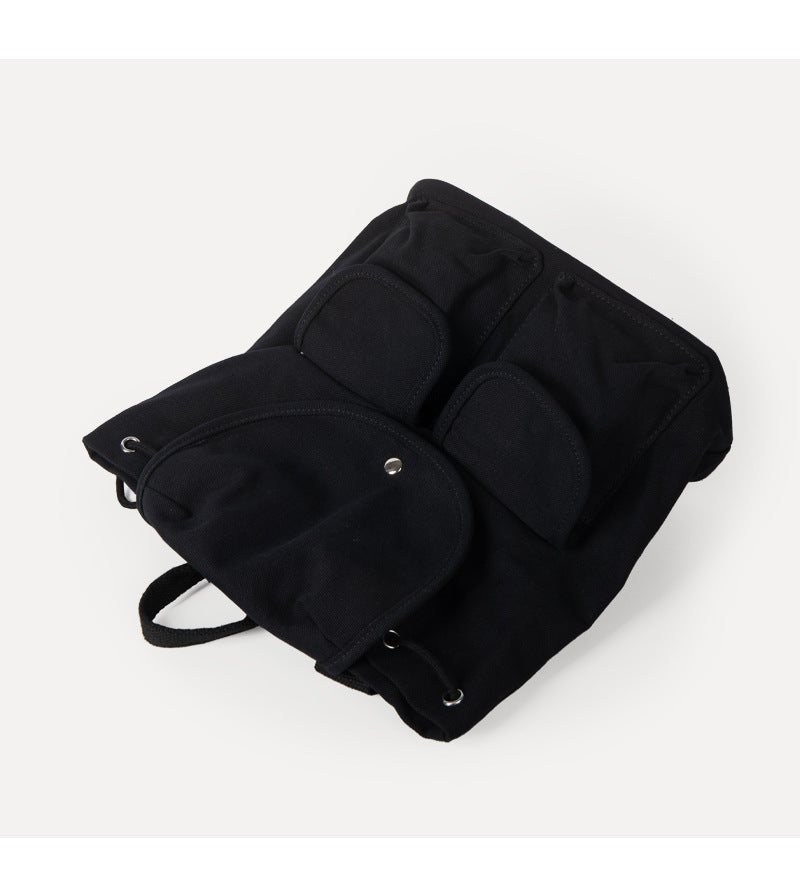 Simple Large Capacity Canvas Drawstring Backpack
