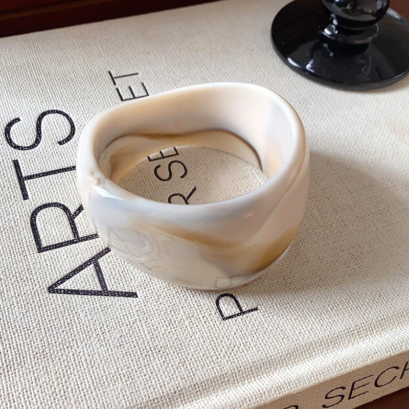 Multi-color Wide Irregular Simple Acrylic Bracelets