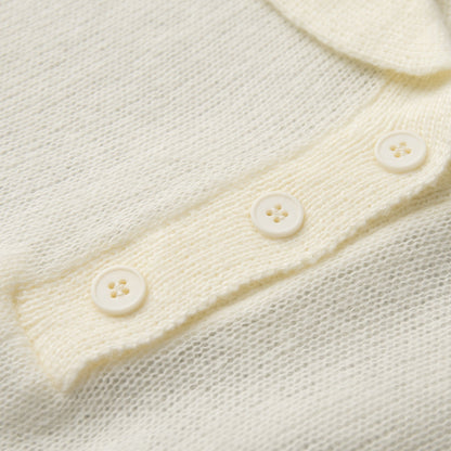 Simple Puff Sleeve Pullover Solid Knit Top