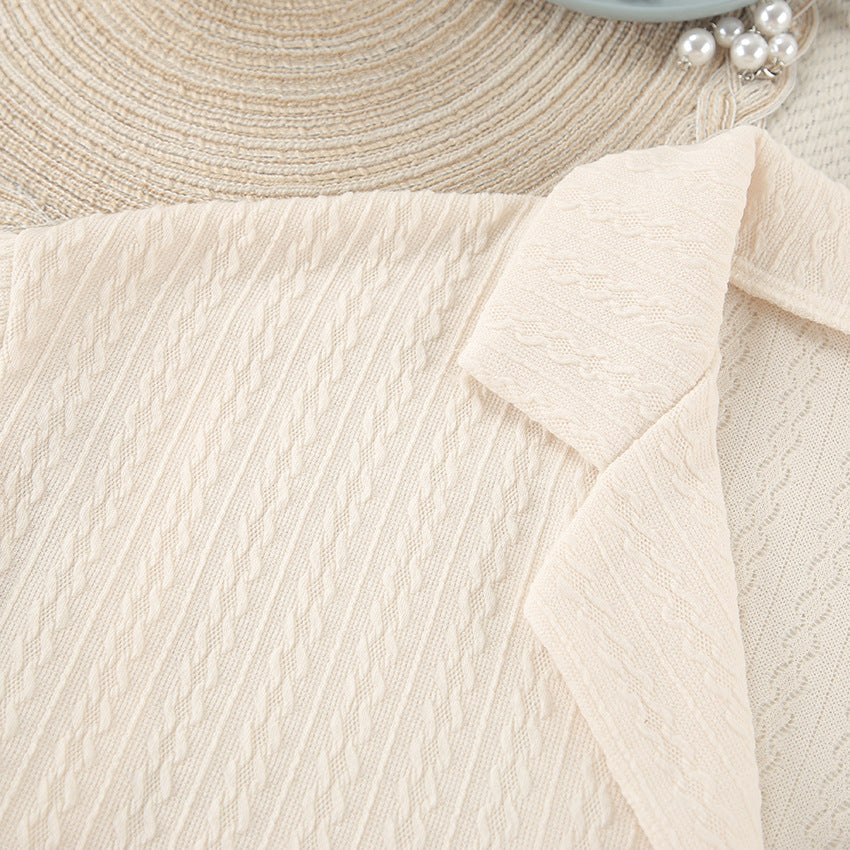 Simple Knit Solid Color Sleepwear Sets