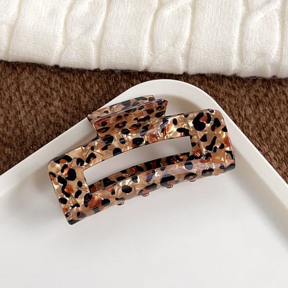 Vintage Leopard Large Square Hair Claws