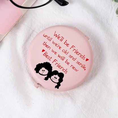 Pink Print Mini Foldable Makeup Mirror