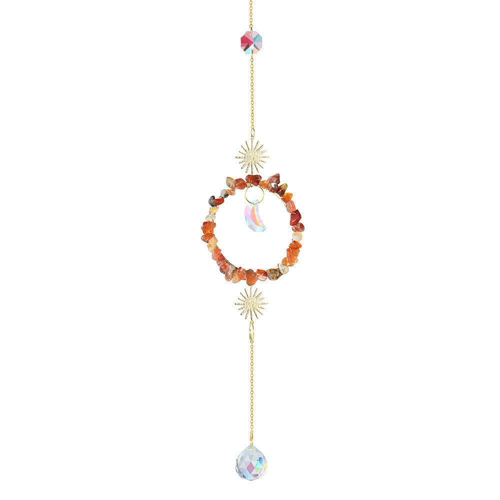 Colorful Stone Cross Crystal Home Hangings