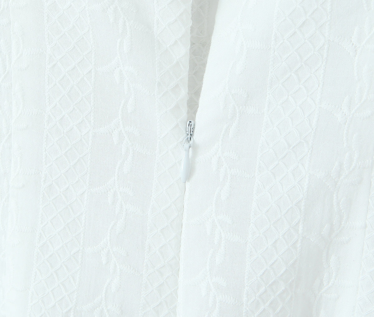 Solid Jacquard Square Neck Button-Up Mini Dress