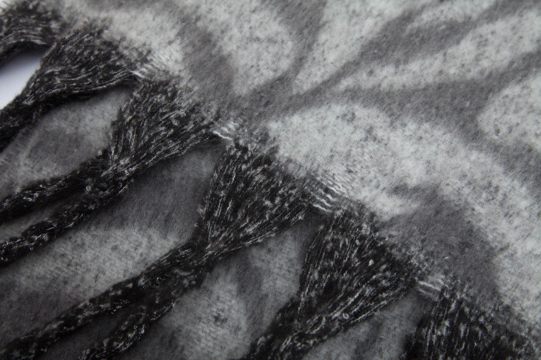 Zebra Print Tassel Scarves