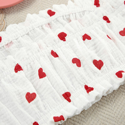 Love Print Flounce Sexy Sleepwear Sets