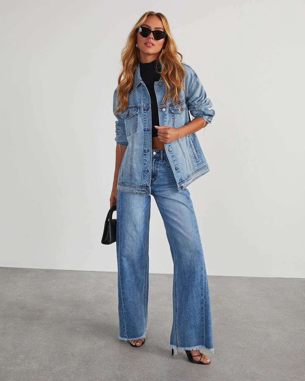 High Waist Denim Pant Wide Leg Jeans