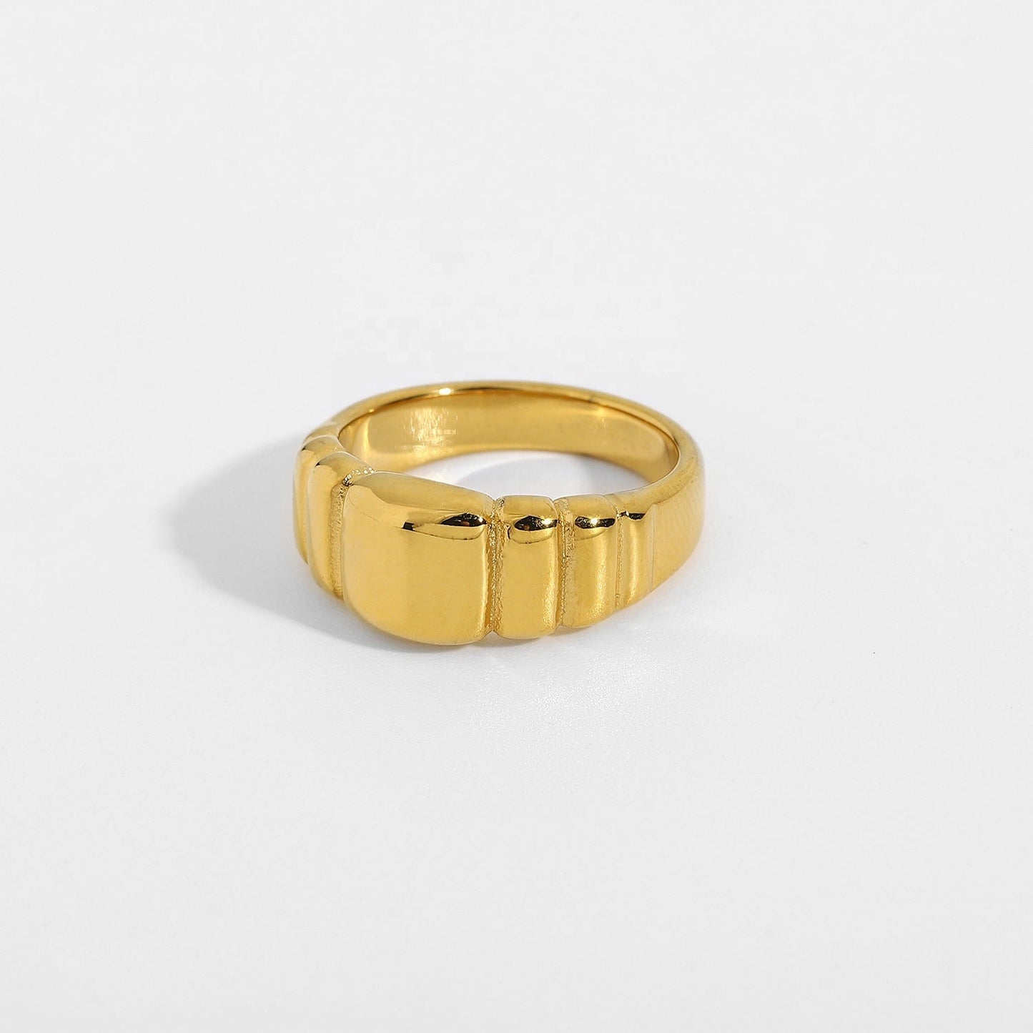 Gold Irregular Simple Wide Rings