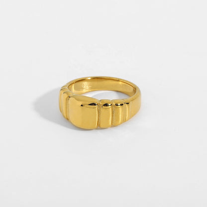 Gold Irregular Simple Wide Rings