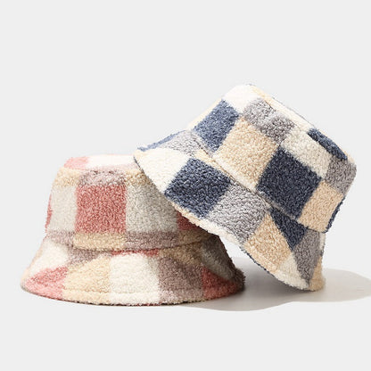 Colorful Plaid Warm Winter Bucket Hats