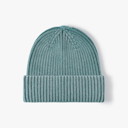 Washed Ribbed Knit Hat Solid Color Beanie