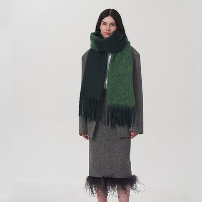 Solid Color Splicing Mohair Soft Scarve
