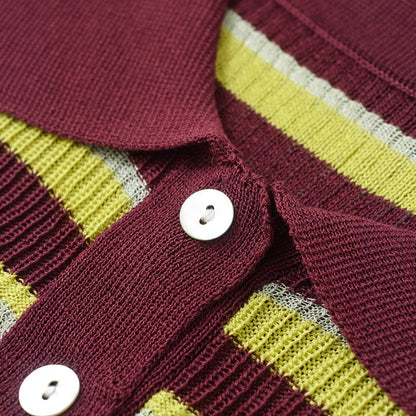 Color Block Striped Short Sleeve Knit Top