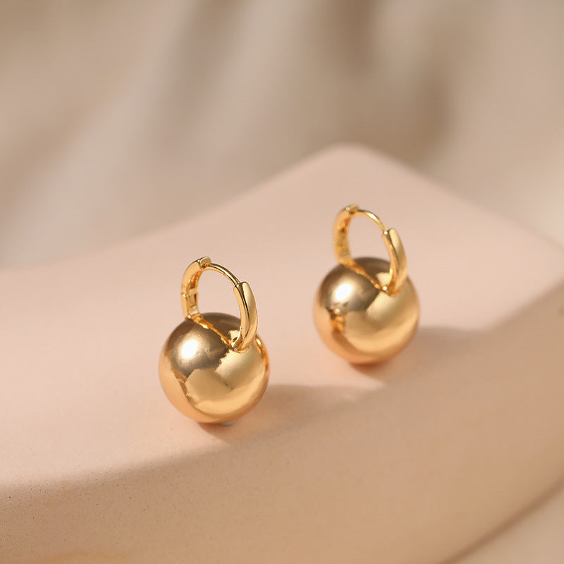 Simple Gold Ball Elegant Earrings