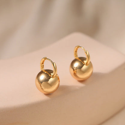 Simple Gold Ball Elegant Earrings