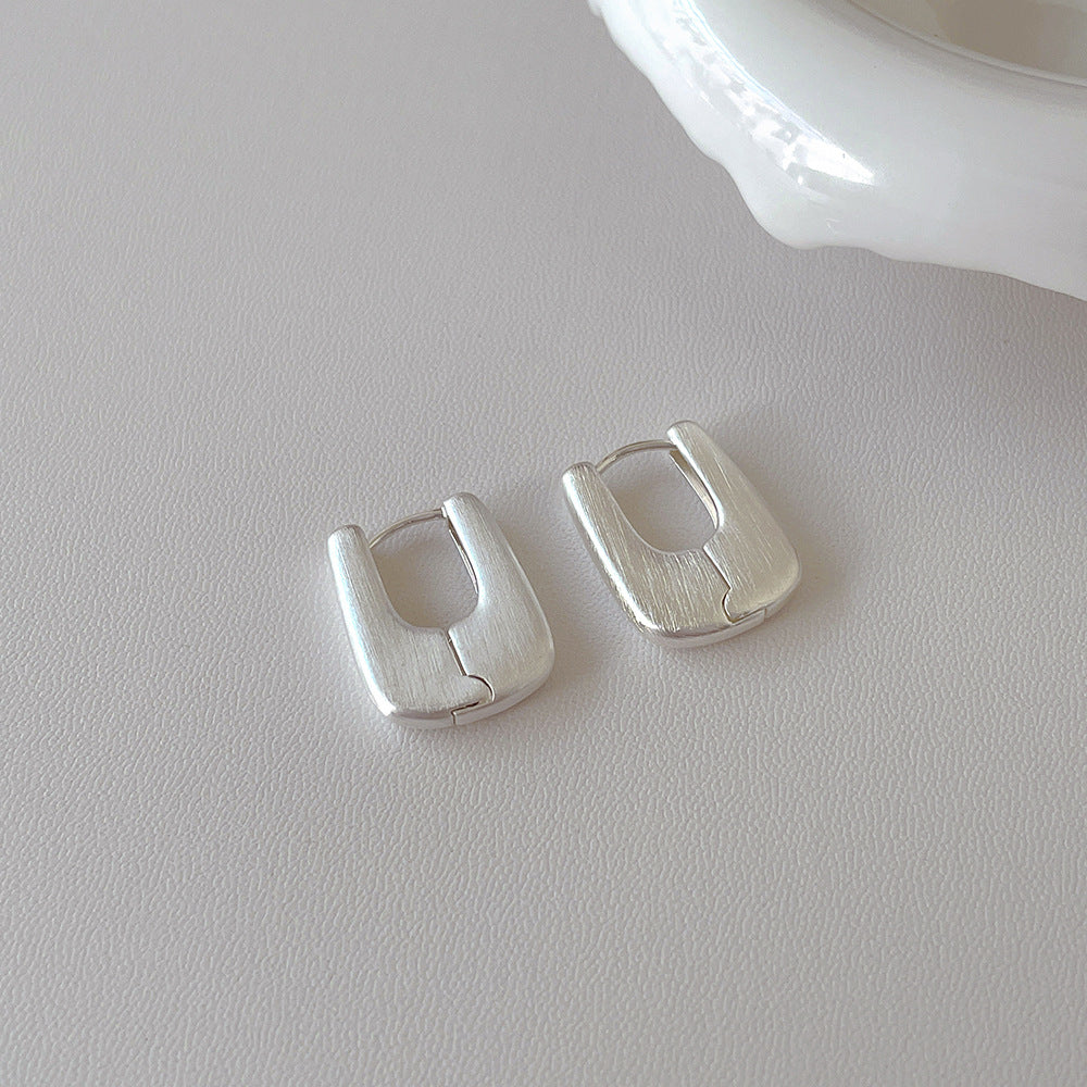 Simple Matte Brushed Hoop Earrings