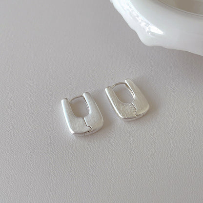 Simple Matte Brushed Hoop Earrings