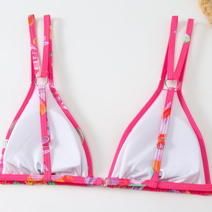 Flower Print Spaghetti Sexy Swimwear