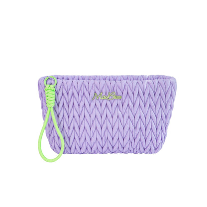 Cute Color Block Padded Large Cpacity Make Up Bag
