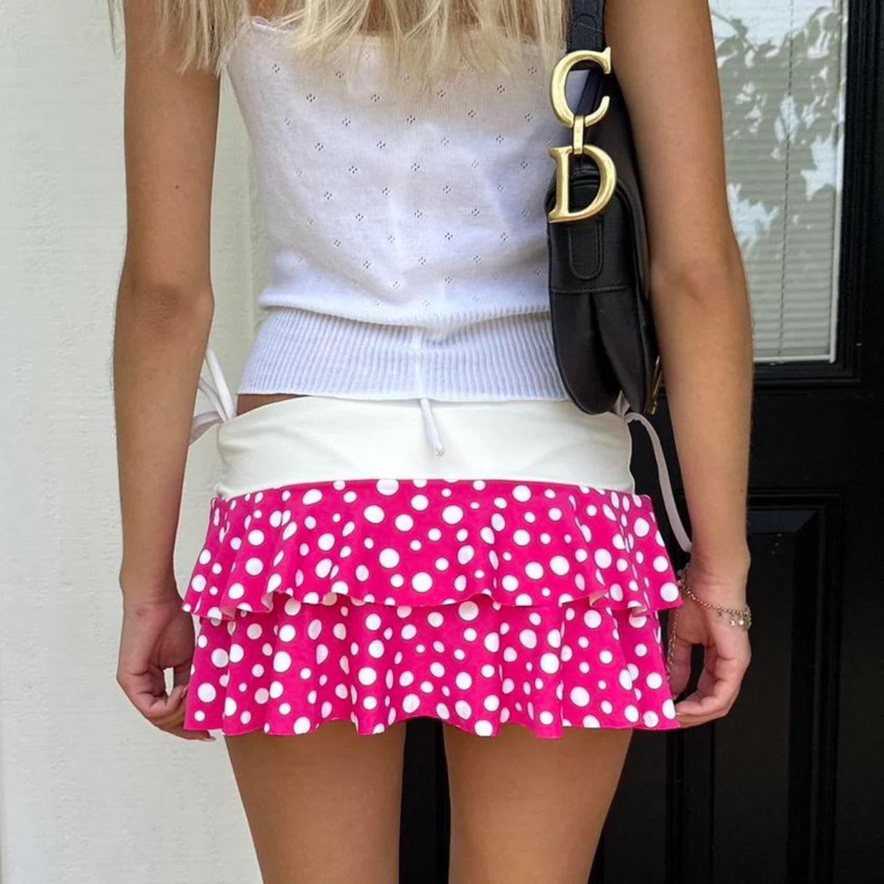 Layered Ruffle Sexy Print Mini Skirt