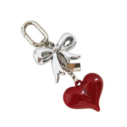 Elegant Bow Heart Keychain Bag Charm