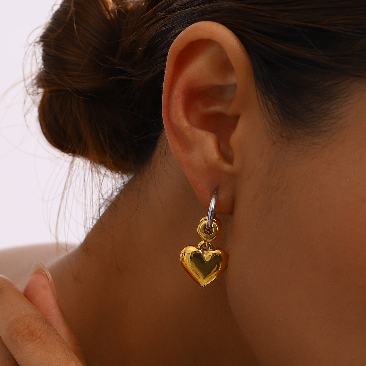 Love Pendant Chain Irregualr Drop Earrings