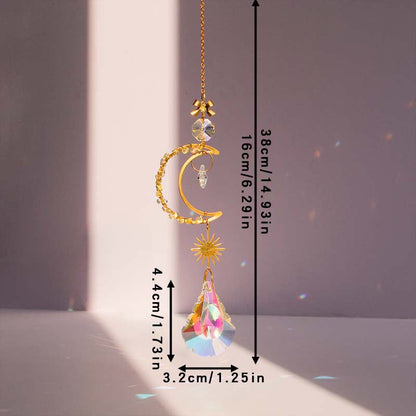 Colorful Sun Moon Hanging Crystal Decoration