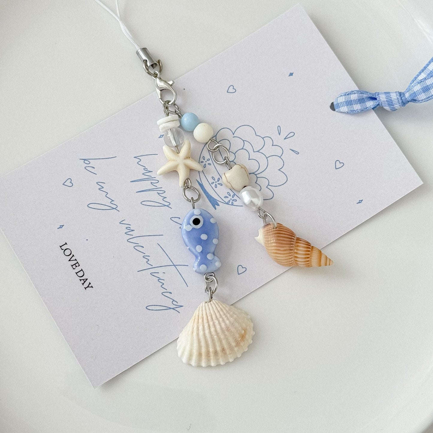 Cute Seashell Starfish Keychain Bag Charm
