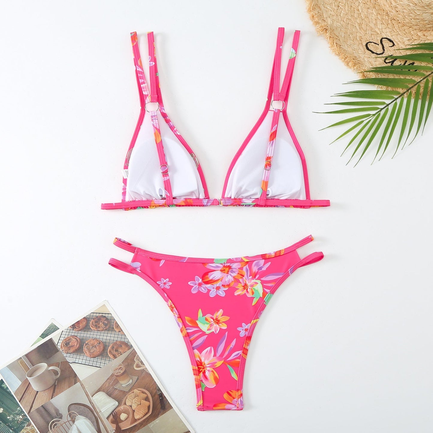 Flower Print Spaghetti Sexy Swimwear