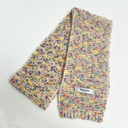 Multicolor Spot Short Knit Warm Scarve