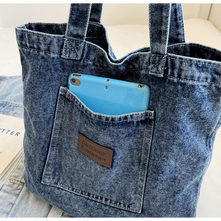2+ Washed Pocket Demin Shoulder Bags