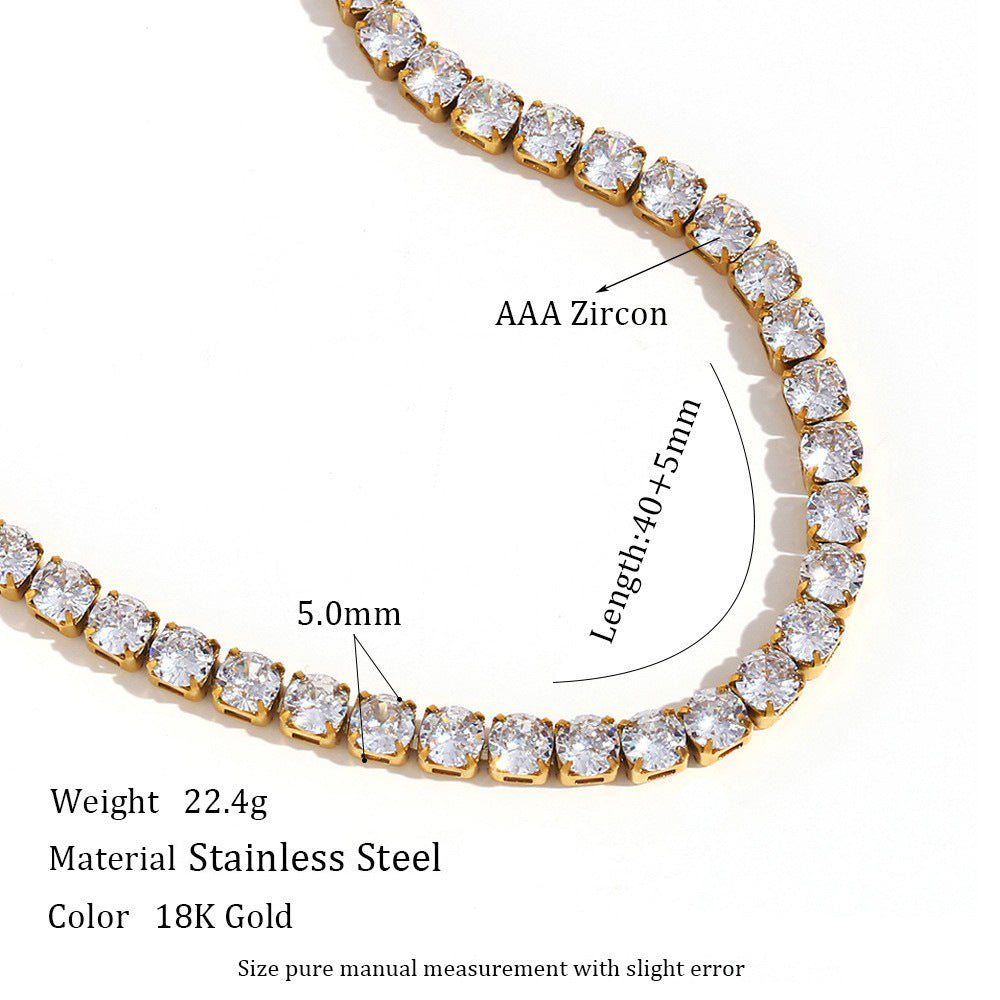 Simple Zircon Elegant Layered Link Necklace