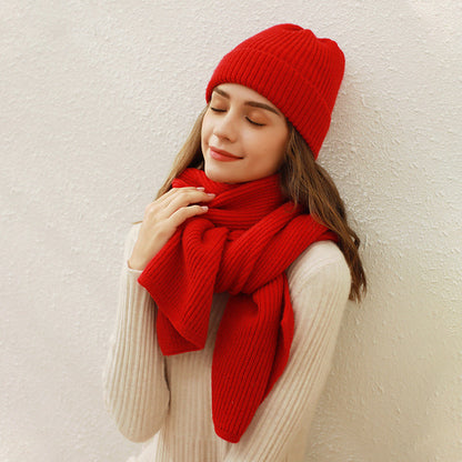 Solid Color Ribbed Simple Knit Scarve