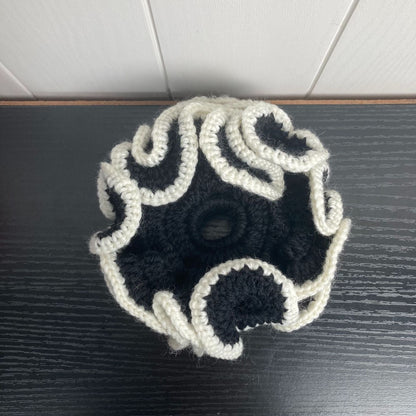 Color Contrast Ruffled Handmade Crochet Scrunchies