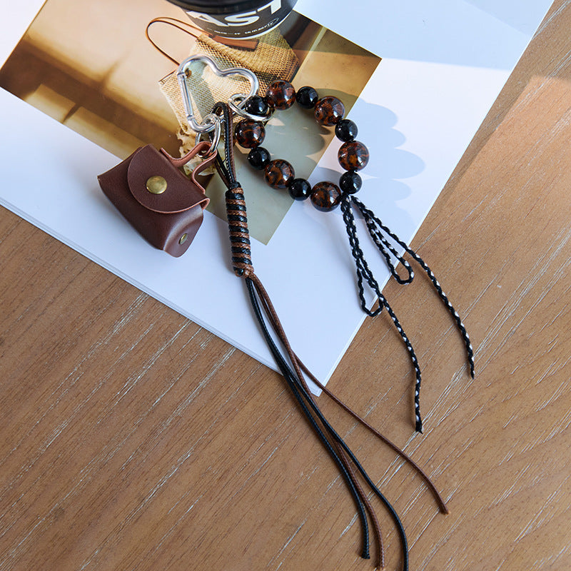 Retro Mini Leather Bag Keychain Bag Charm