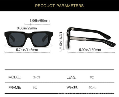 Trendy Polarized Square Frame  Acetate Sunglasses