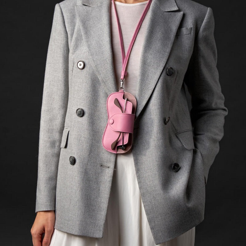 Classic Leather Neck Hanging Glasses Case