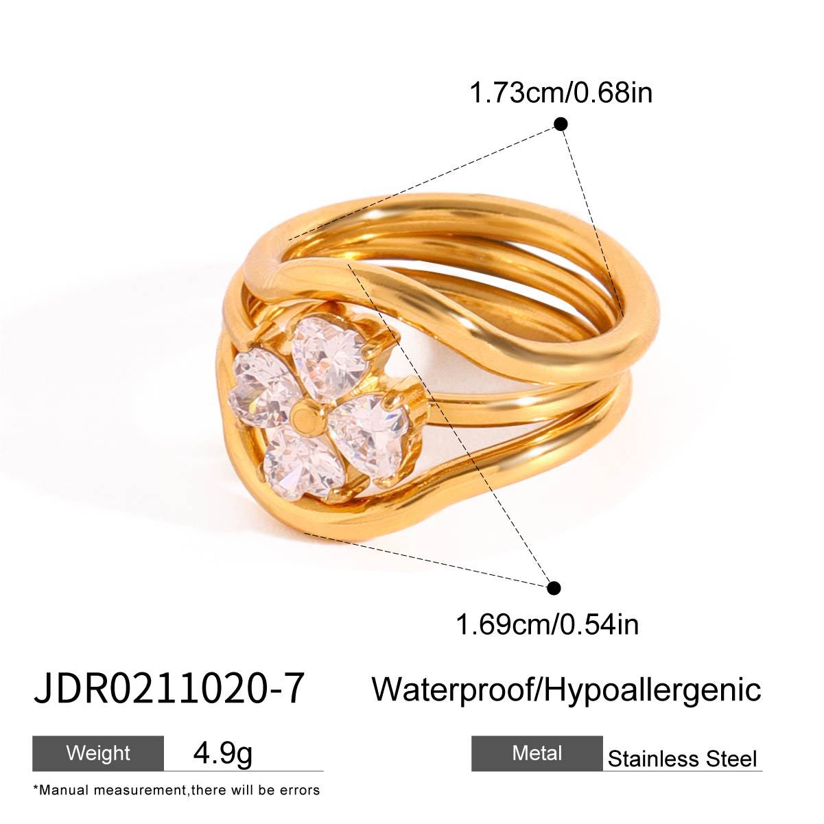 Zircon Layered Adjustable Wide Ring