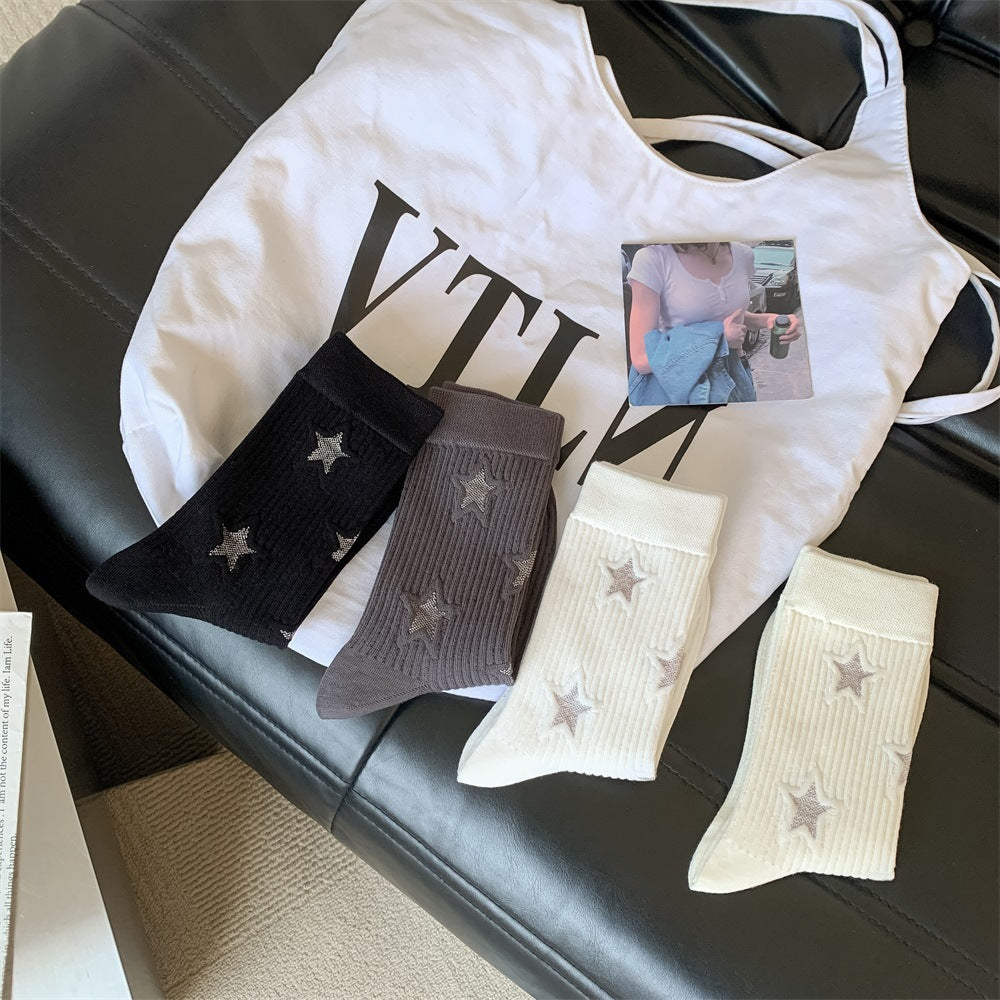 Star Simple Ribbed Daily Socks